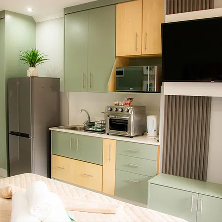 Modern bedroom with comfortable furnishings at 1 on Brandspruit